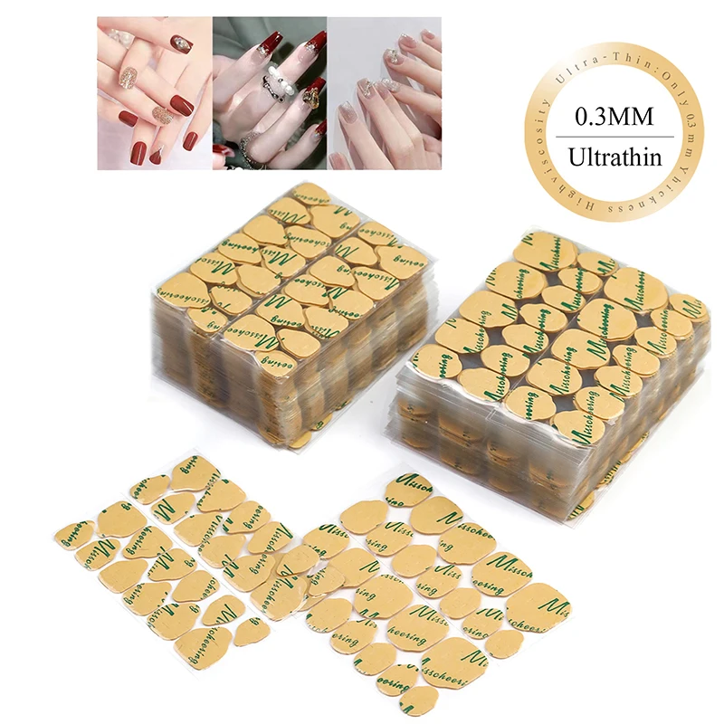 Nail Glue Tape 240 PCS Waterproof Double Sided False Nail Art Adhesive Tape Glue Sticker DIY Tips Fake Nail