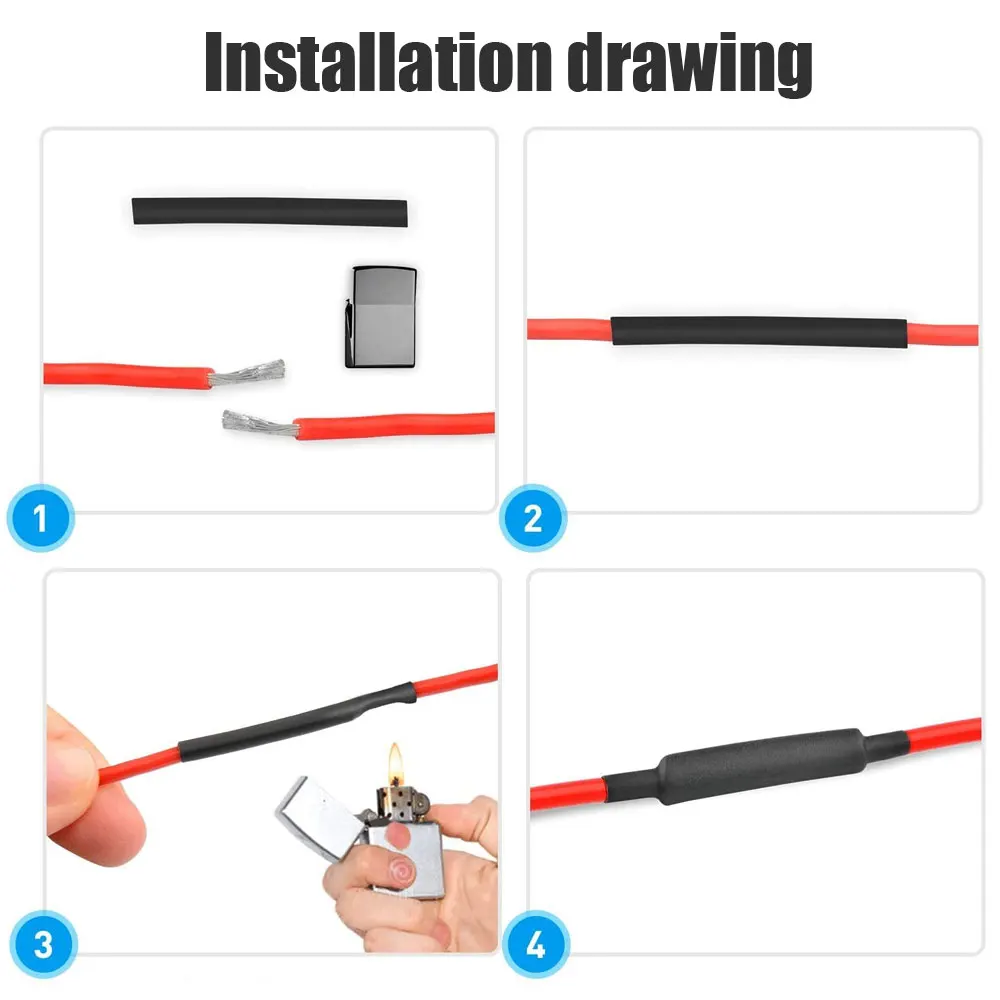 164pcs Heat-shrink Tubing Thermoresistant Tube Heat Shrink Wrapping Kit Electrical Connection Wire Cable Insulation Sleeving