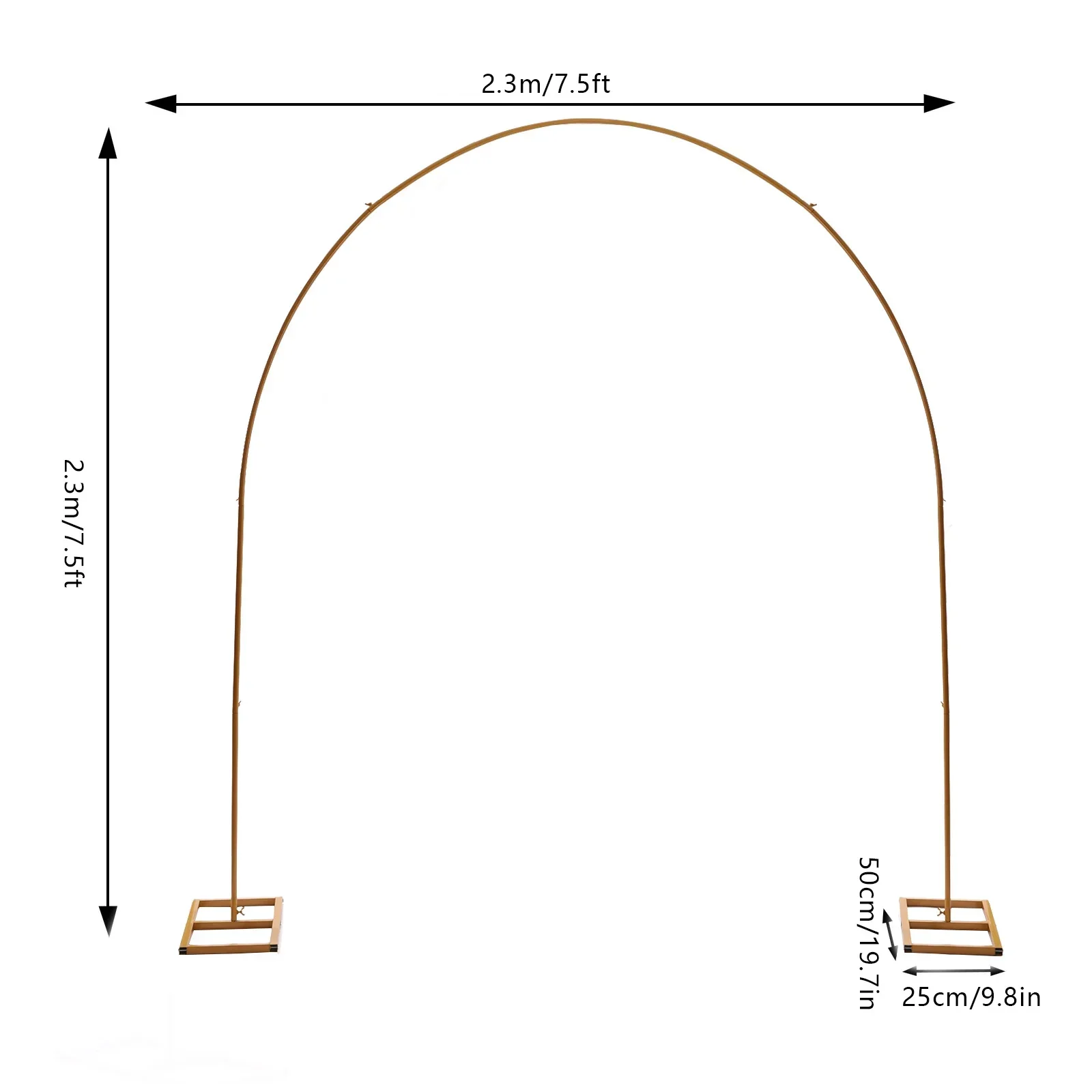Gold Balloon Backdrop Stand Metal Wedding Arch Bridal Garden Yard Indoor Outdoor Party Decoration 7.5ft Flower Not Include wedding arch stand