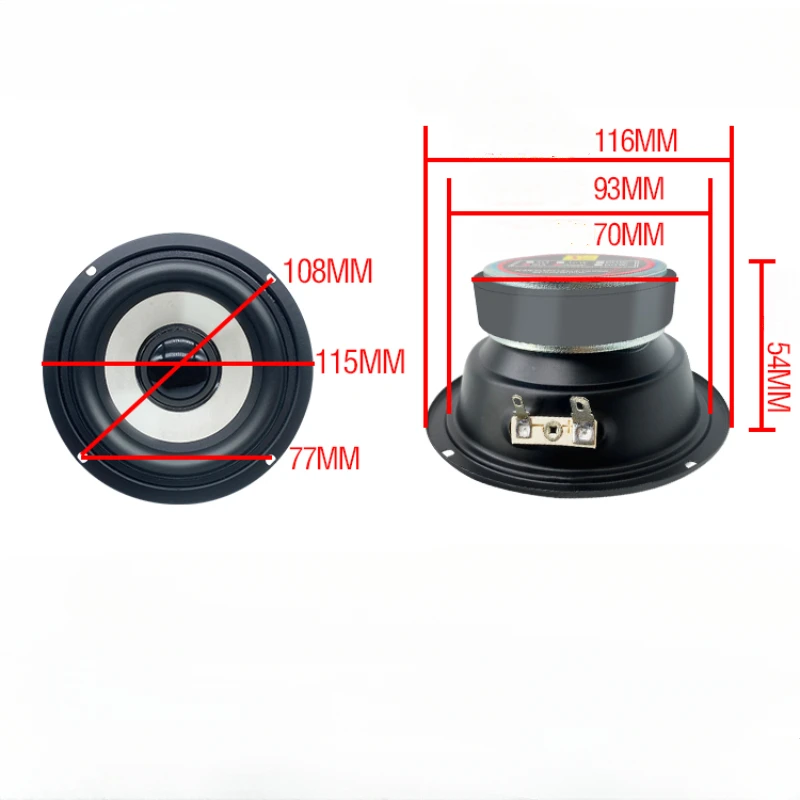 SOTAMIA 1Pcs 4 Inch Midrange Woofer Speaker 4 Ohm 30W Audio Speaker Bass Music Sound Home Theater HIFI Loudspeaker Bookshelf