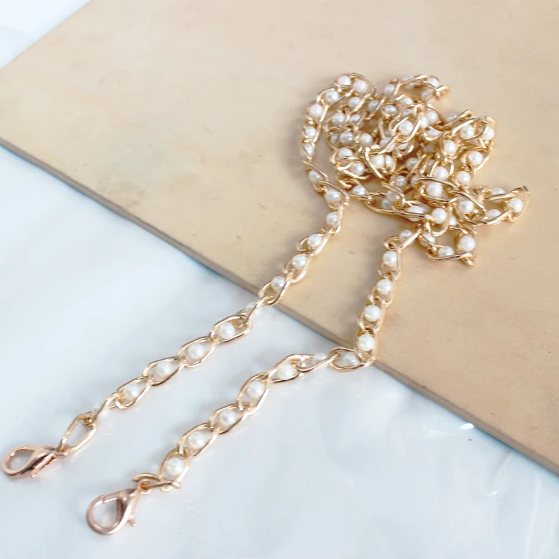 

Imitation Pearl Bag Chain Women Imitated Pearl Bag Chain Replacement Long Crossbody Shoulder Bag Strap Female Handle Belt