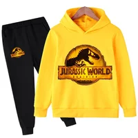 Kids Jurassic World  Fashion Pullovers Clothes Children Dinosaur Hoodies Pants Set Boys Girls Dominion Sweatshirts Hooded Suit