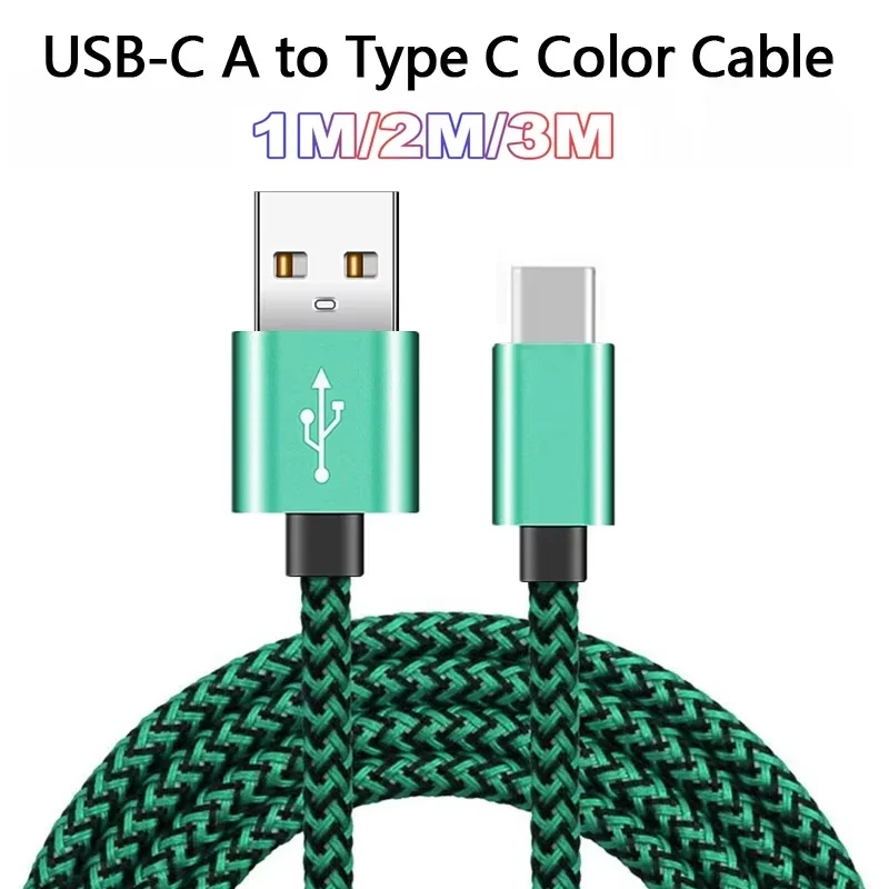 Colorful Nylon Braided Fast Charging USB A to Type C Cable