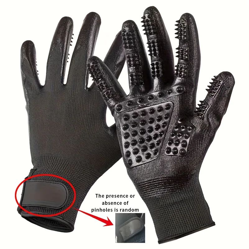 Gentle Pet Grooming Gloves with Soft Textured Design