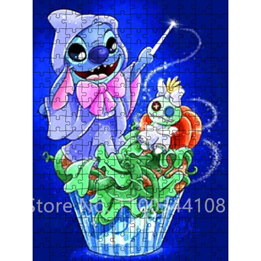 300/500/1000 Pieces Puzzle Disney Stitch Cartoon Jigsaw Puzzle for