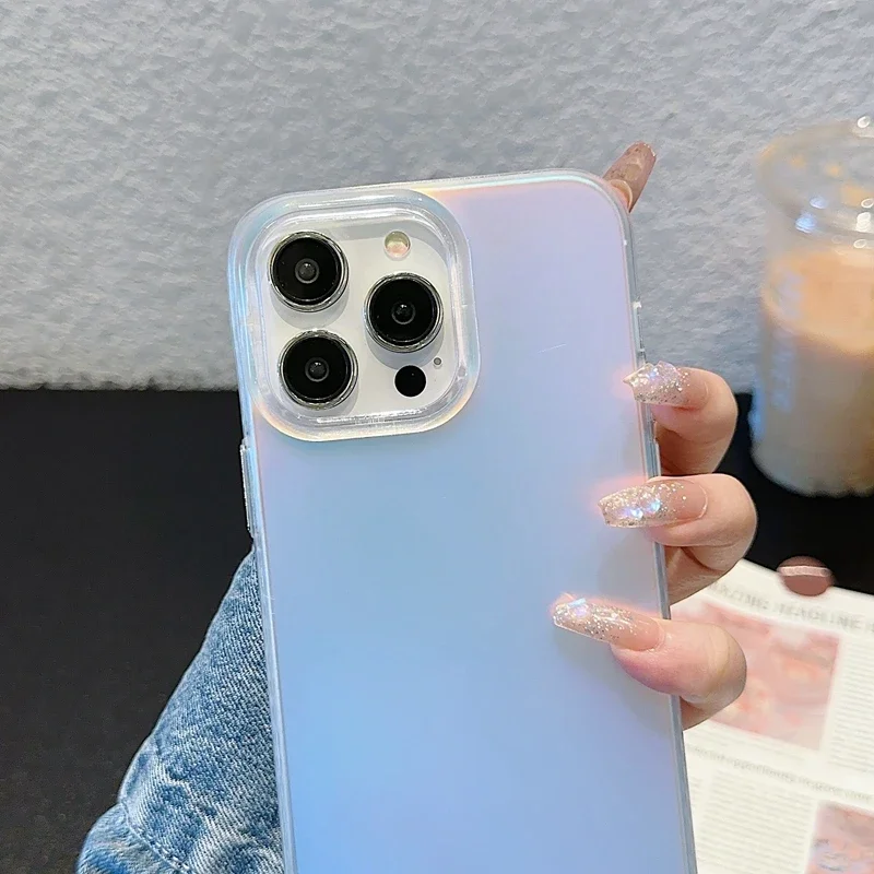 Luxury Matte Laser Shockproof Phone Case with Bumper Back Cover