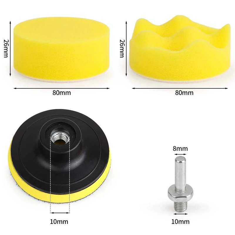 11Pcs/Set Polishing Sponge Plate Set Imitation Plush Waxing Cleaning Sponge Wheel Car Beauty Electric Drill Polishing Disc 5
