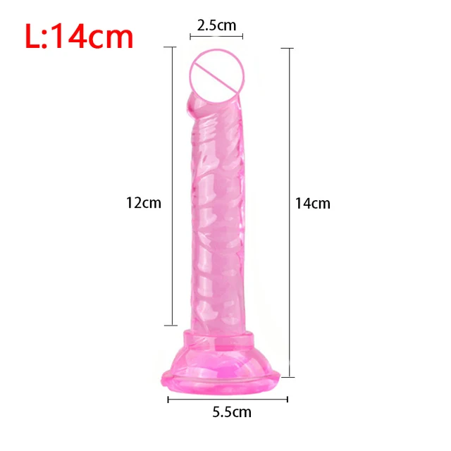 Realistic Clear Silicone Dildo with Strong Suction Cup For Women Anal Vaginal G-Spot Stimulation