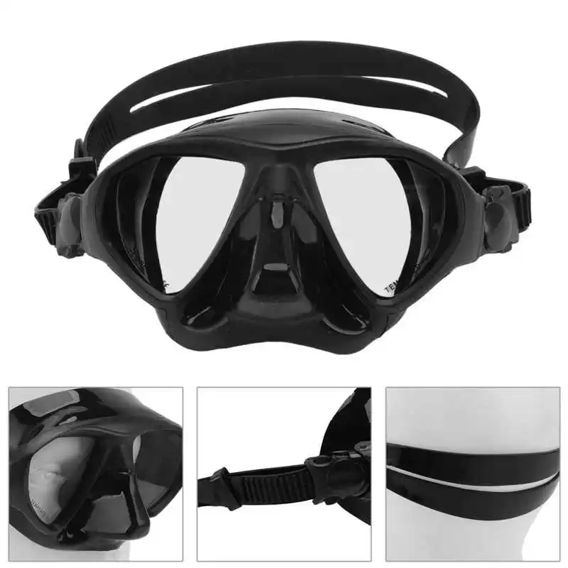 Diving Face Goggles Cover No Leakage Wide View Safe Tempered Glass Snorkeling Goggles Swimming Pool Accessory
