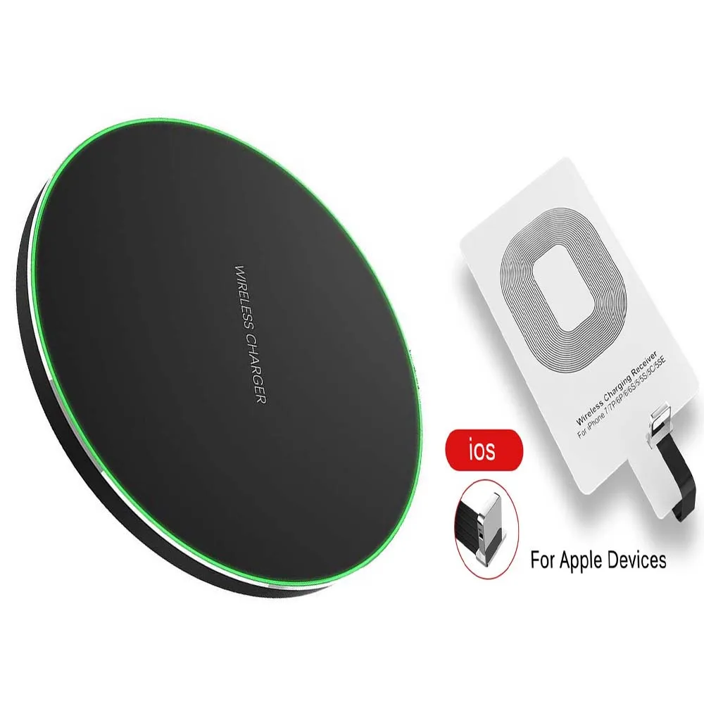 삼성 S20 S10 S9 S8 용 15W Type-C 무선 충전기 패드 수신기 키트 iPhone13 11 Pro 8 7 6S 6 5 용 무선 ..