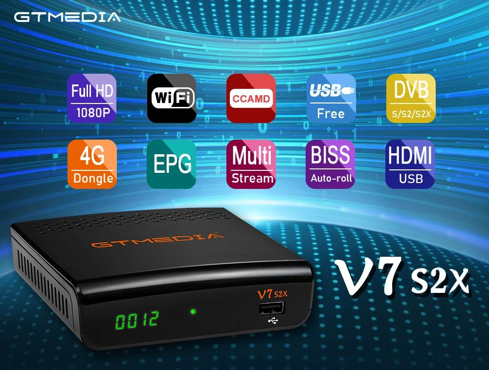 GTMEDIA V7 S2X Iptv receptor de TV por satélite 