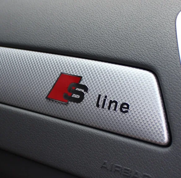 3D Car key sticker Hub sticker Emblem S Line Badge Car 3D Sticker For Audi Sline RS TT A3 A4 B8 8P 8V B6 A5 A6 Q5 C6 A1 Q7 Q3 4
