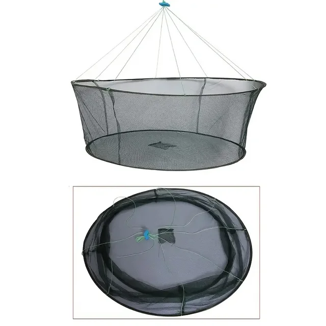 80CM Loose Mouth Folding Drop Fishing Net Shrimp Catcher Tank Casting Network Fish Eels Trap Cage Prawn Bait Crab Netting 4
