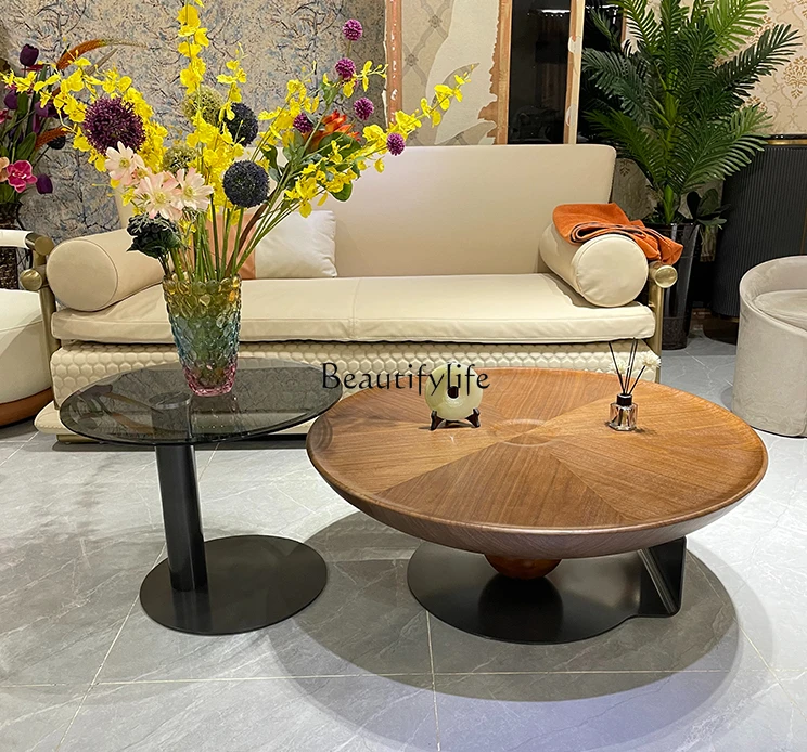 

Coffee Table Italian Minimalist Living Room Home round Side Table Combination