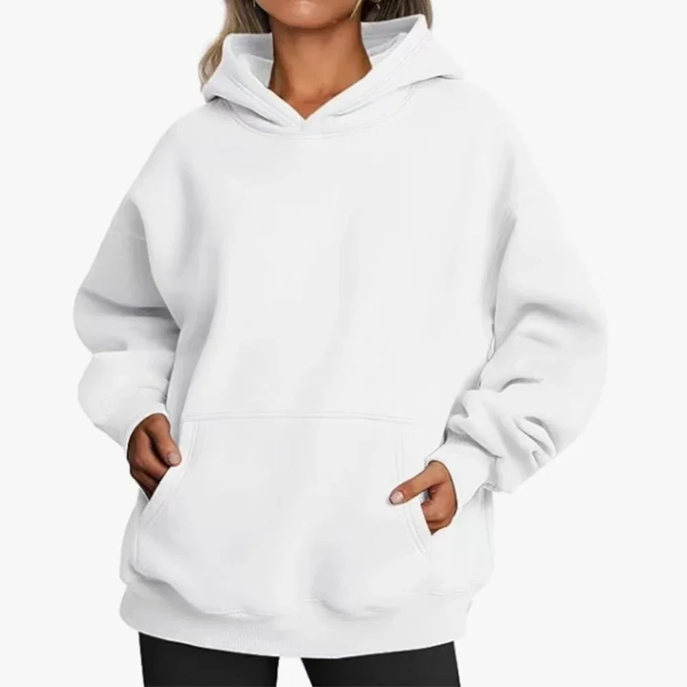 Hip Hop Solid Color Hoody for Female Autumn Fashion Clothing Casual Fleece Pocket Hoodies Multicolor Unisex Women Streetwear 5