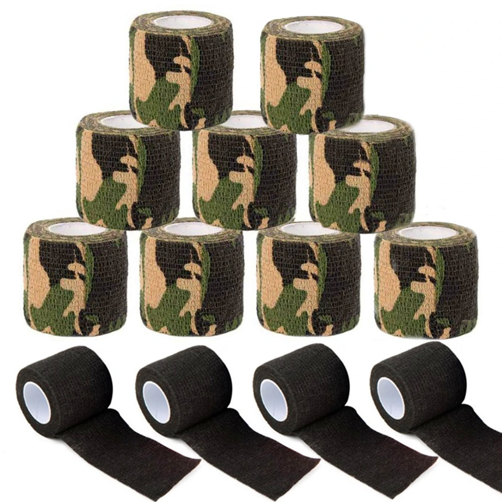 Grip Tape Wrap Self Adhesive Bandage 12 Roll Black Camo for Pets,Sports Injury Ankle, Knee,Wrist, Tattoo Cartridge Machine