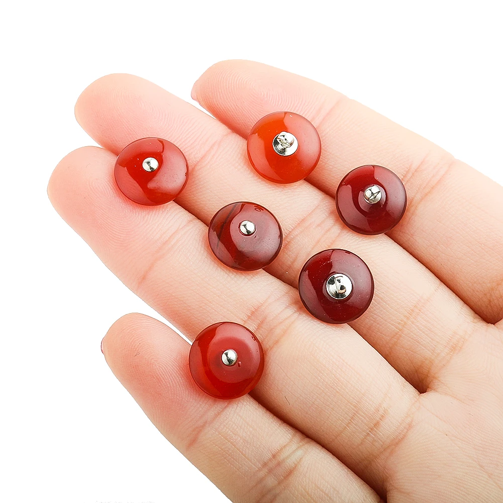 12mm Natural Stone Agate Shank Buttons Vibrant Onyx Round Gemstone Button for Scrapbooking DIY Sweaters Home Sewing Accessories 6