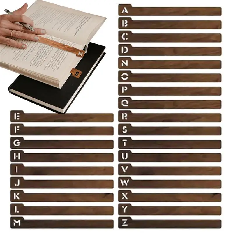 

26 Pc Vinyl Record Category Label A-Z Record Divider Wooden Record Alphabet Separator Alphabetize Organizer For Album Media Book
