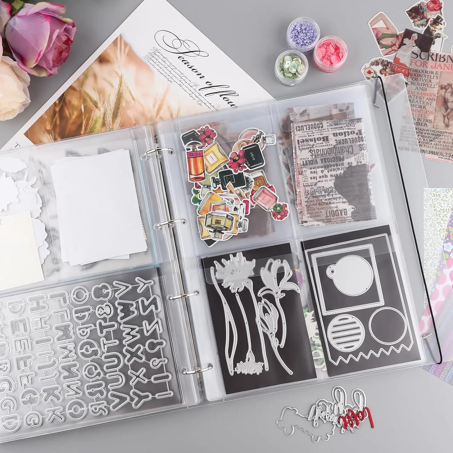 Craft Storage Binder A4 Size Die And Stamp Storage Folder Inserts With One/Two/Three/Four Pockets Bags for Scrapbooking