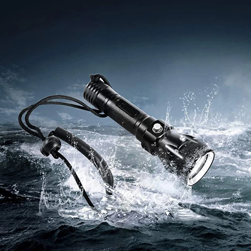 F2 S/L LED Diving Flashlight With 18650 Underwater Scuba Lamp Torch IP68 Diving Equipment 100m Waterproof Swimming Work light