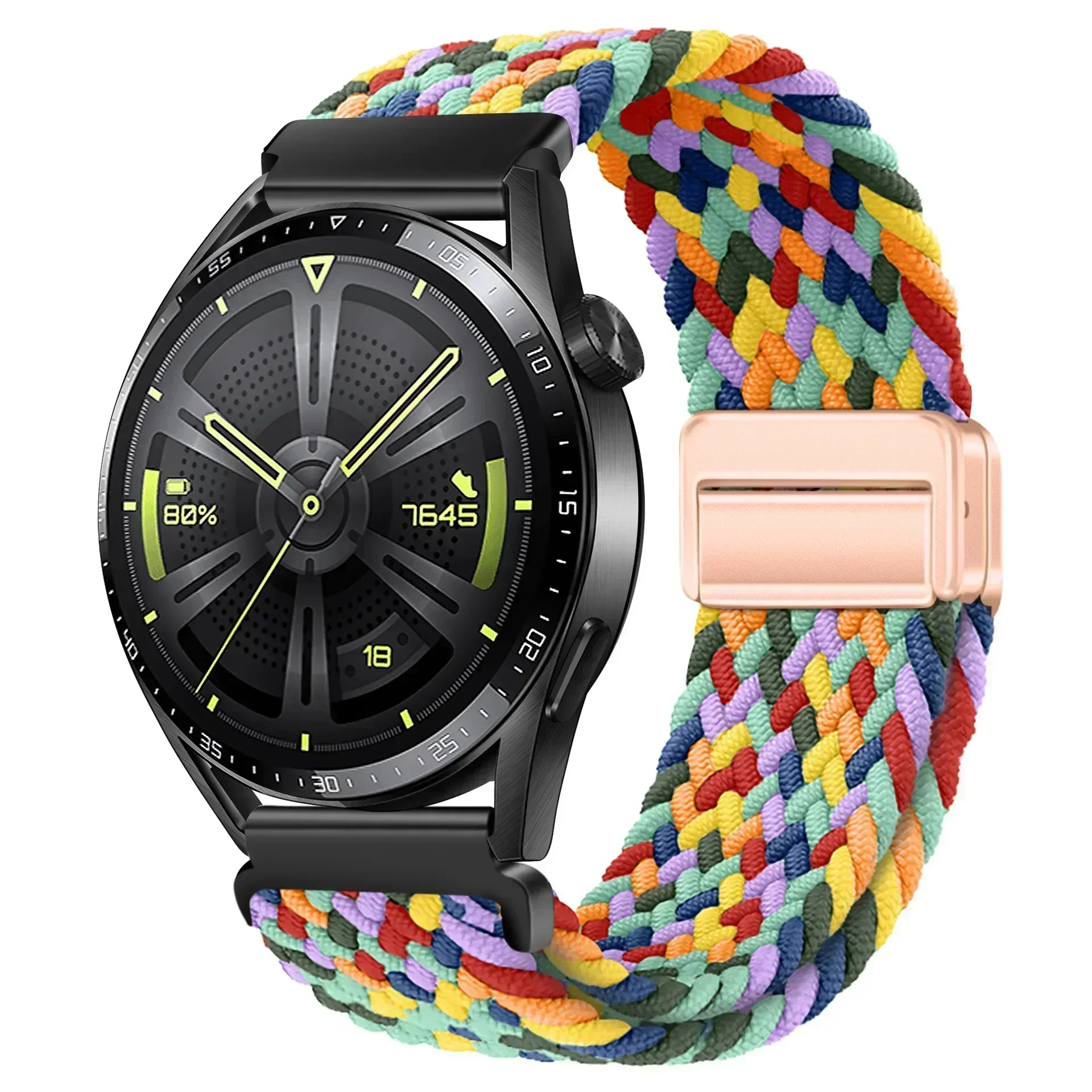 Braided Nylon Solo Loop with Magnetic Buckle - 22mm Sport Wristband Bracelet