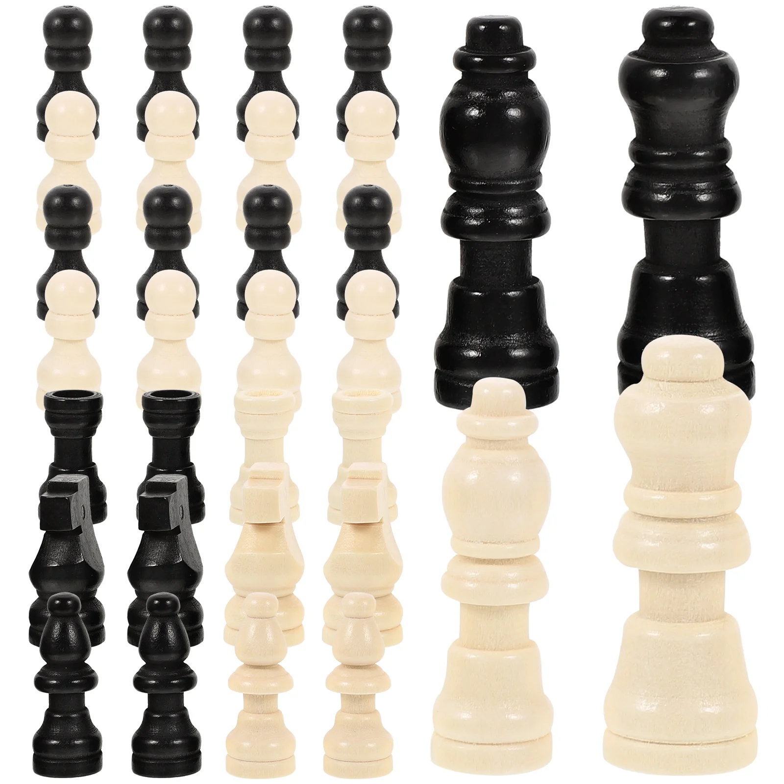 Mini Chess Set International Chess Pieces Wooden Chessboard Accessories Replacement Game Pieces Only Games