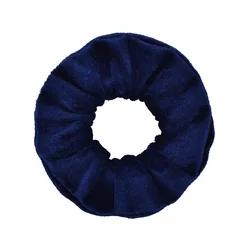 Velvet Scrunchies Collection: Assorted Solid Colors Hair Ties (Color 01 Navy Blue)