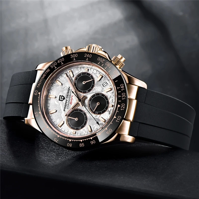 PAGANI DESIGN Watch For Men 1664 Top Brand Luxury Japan VK63 Quartz Wristwatches Automatic Date Chronograph Gold Reloj Hombre