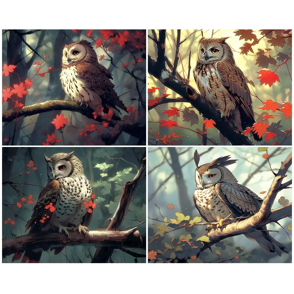

GATYZTORY Painting By Numbers For Adults Owl On Canvas Acrylic Paint By Numbers Pictures Handpainted Crafts For Home Decor