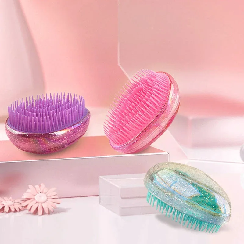 Hair Brush Women Shiny Egg Round Shape Comb Styling Tools Brush Anti-static  To Reduce Hair Loss Salon Hair Care Comb Travel - Combs - AliExpress