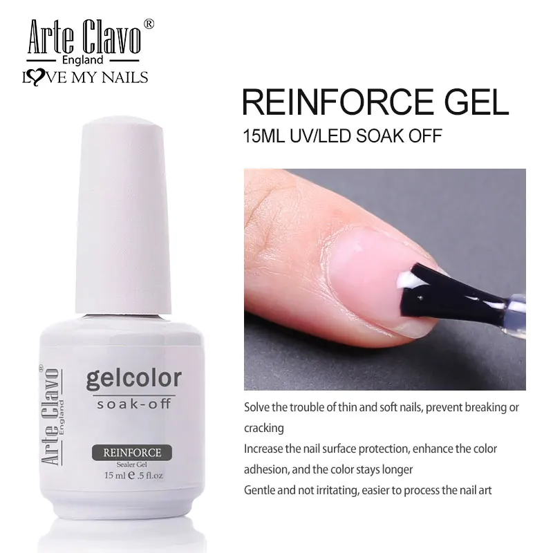 15ml UV LED Soak off Base Coat Gel Enhancer Varnish Nail Gel Polish Matte Top Coat Super Glossy No Wipe Top Coat Reinforce Gel