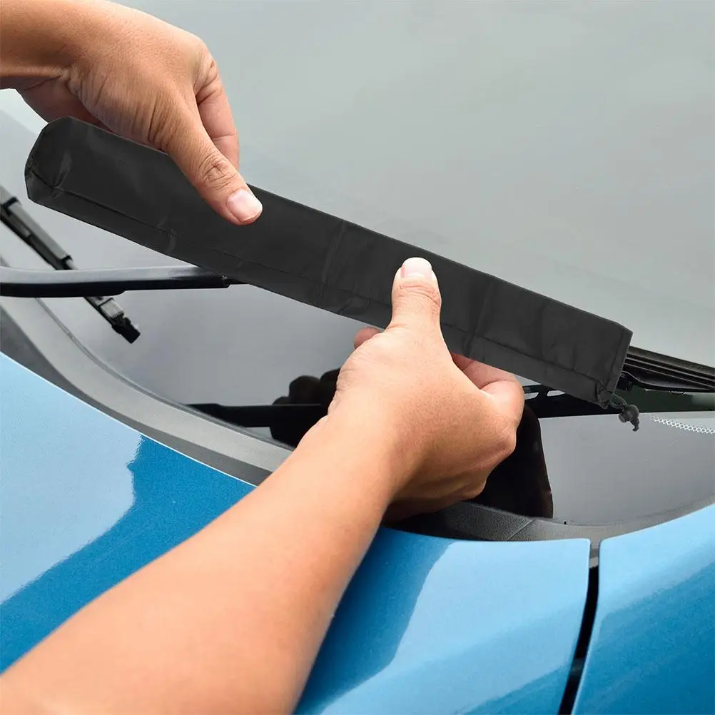 Wiper Blade Covers 2 Pairs Black Polyester Waterproof Anti Bird Droppings Windshield Accessories