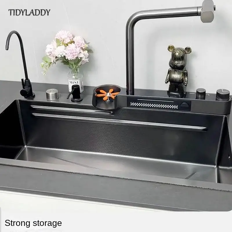 Waterfall Kitchen Sink Pull Out Waterfall Water Tap Smart Kitchen Sink Multifunction Kitchen Faucets Novel Kitchen Accessorie 6