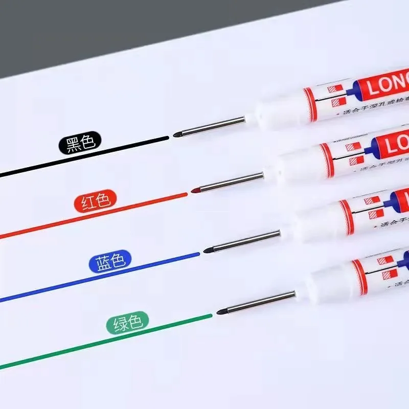 Marker Pens Permanent Markers Markers Pen Long Nib Markers 5Pcs/Set 20mm Deep Hole Long Nib Head Markers For Metal Perforating Pen Waterproof Bathroom Woodworking Decoration Multi-Purpose