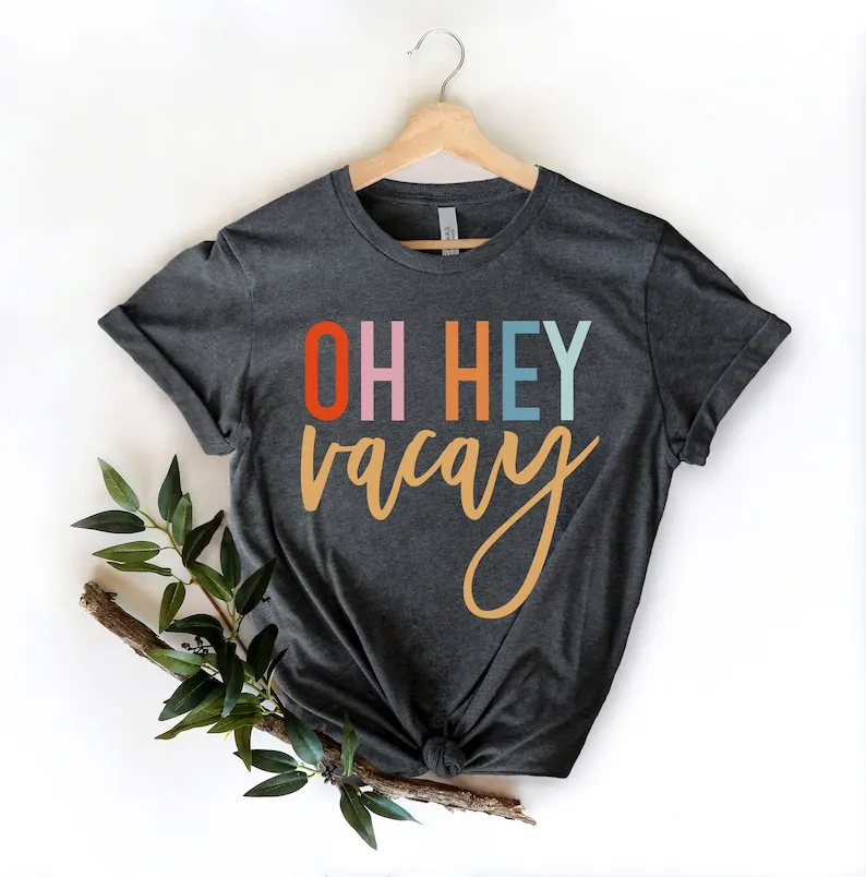 

Рубашки Vacay Mode, рубашка Oh hey Vacay, Пляжная семейная подходящая летняя семейная подходящая пляжная рубашка 100% cctton Harajuku