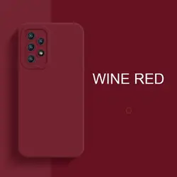 Matte Liquid Silicone Case with Camera Protection - A21S (Wine Red)