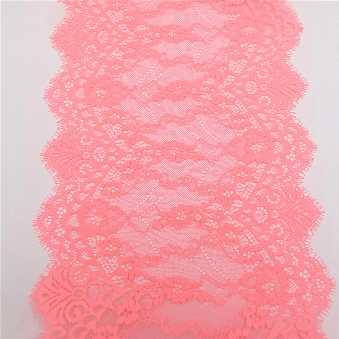 3M/Lot 1.5M/pc Width 9 3/4 inch (25cm) Non-Elastic Orange Eyelash Lace Trim Lingerie Sewing Craft DIY Apparel Fabric Accessory 5