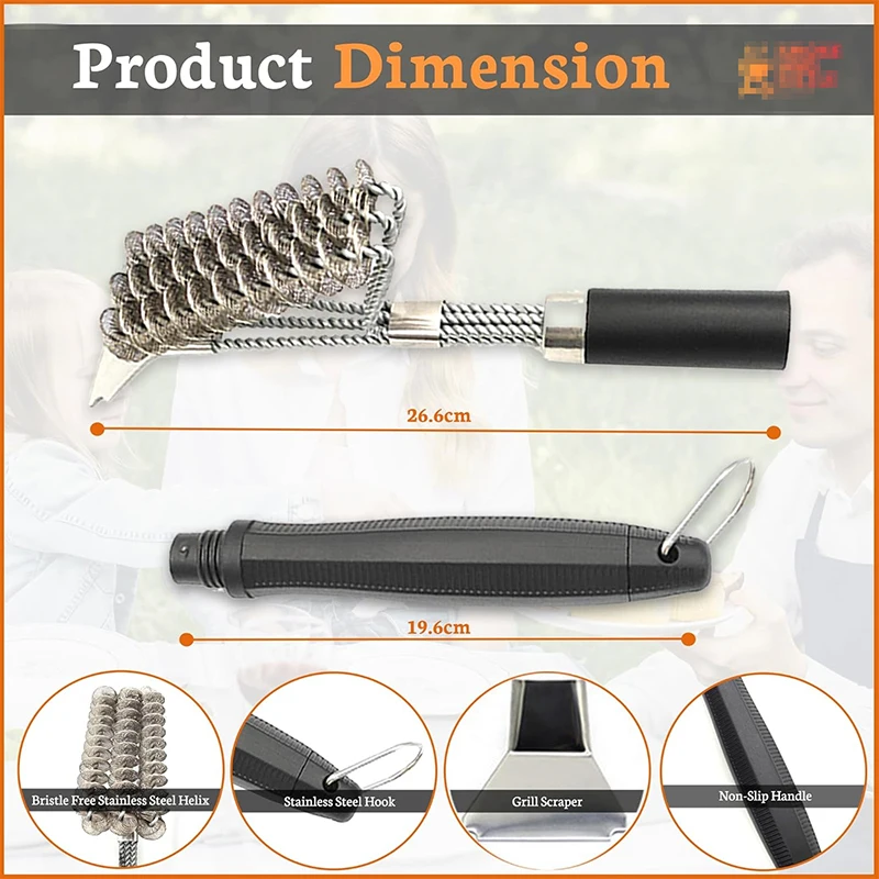 Stainless Steel BBQ Grill Cleaning Brush 2