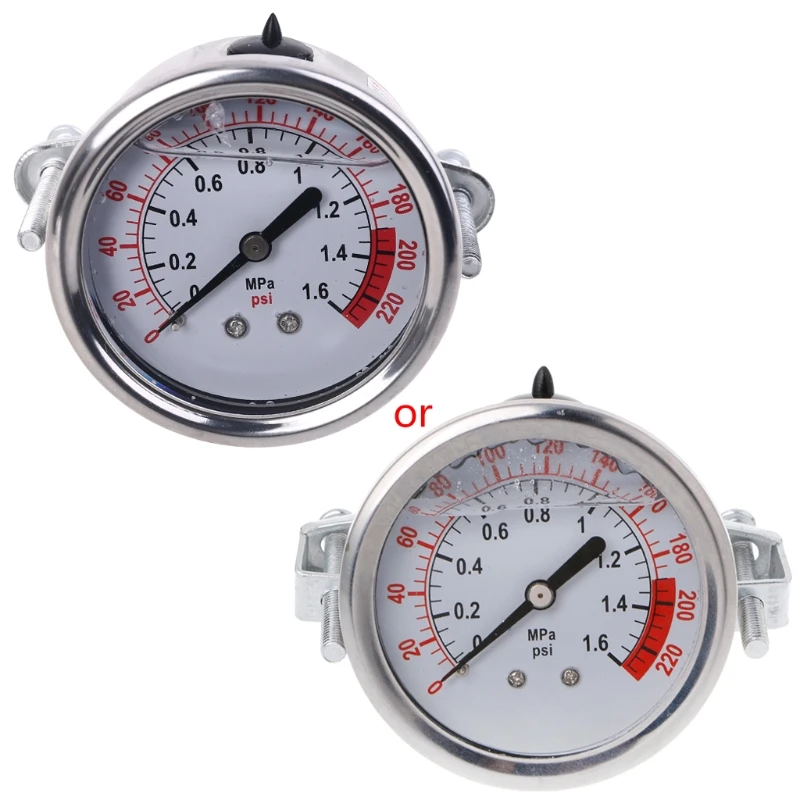 

0-1.6MPa 0-220psi Water Liquid Pressure Gauge Meter 1/4" f Reverse Osmosis Pump New Dropship