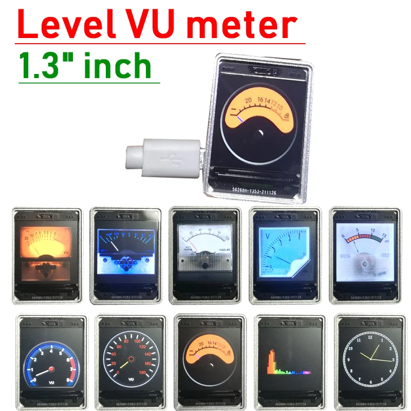 1.3 "Pollici Hd Lcd Indicatore Di Livello Musicale Ad Attivazione Vocale Misuratore Vu Analogico Display Dello Spettro Musicale Analizzatore Di Ritmo 