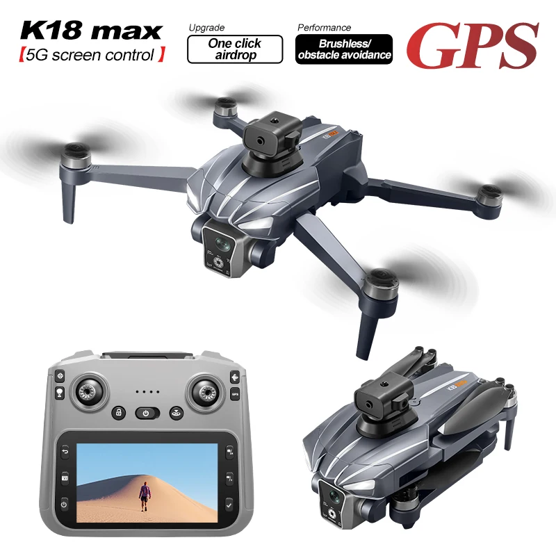 NUOVO drone con fotocamera professionale K18Max 8K 360 ° Motore brushless GPS 5G per evitare ostacoli laser con drone telecomandato - immagine 6