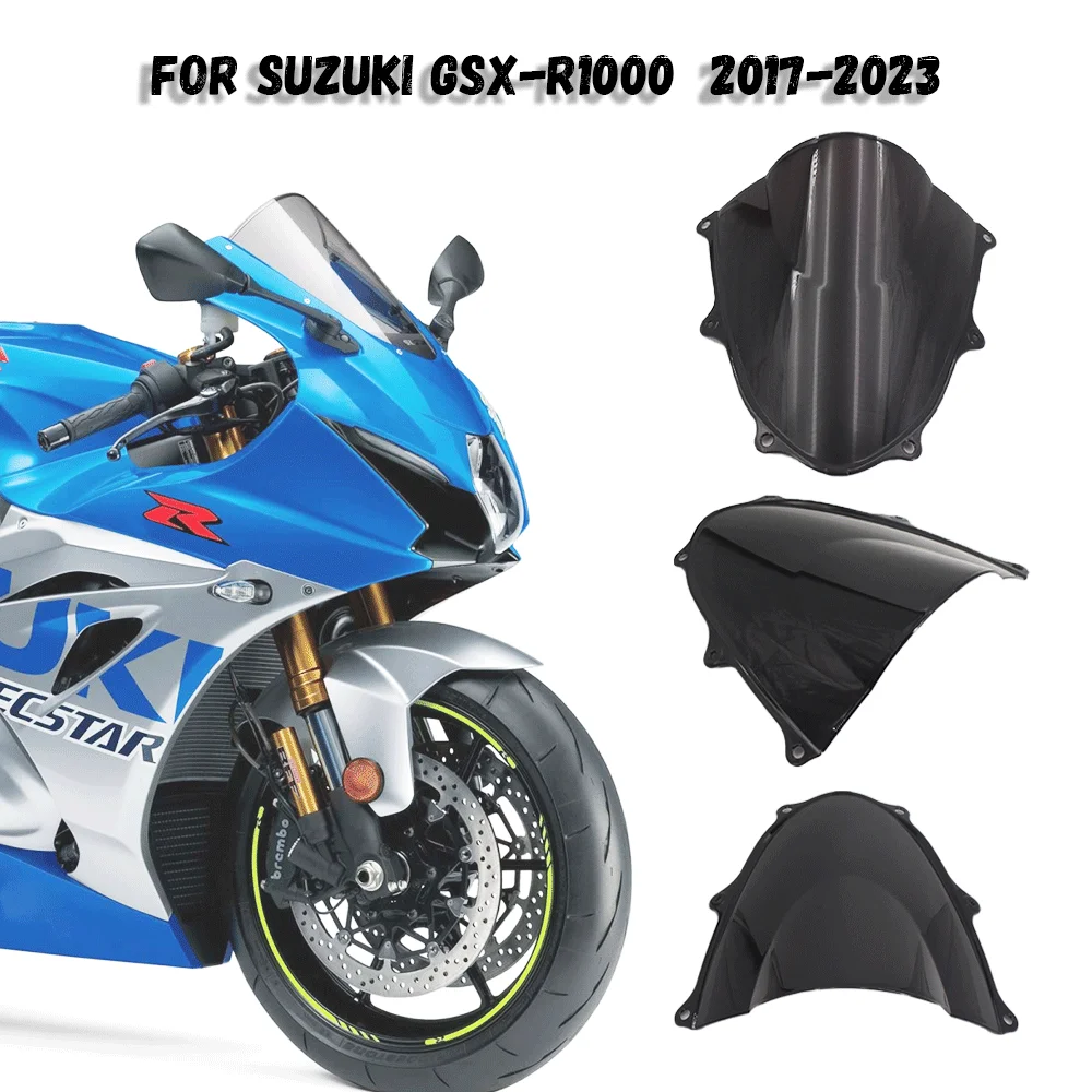 For SUZUKI GSXR 1000 GSXR1000 K17 2017 2022 Windscreen Windshield Shielda Double Bubble Wind Deflector Motorcycle Accessories