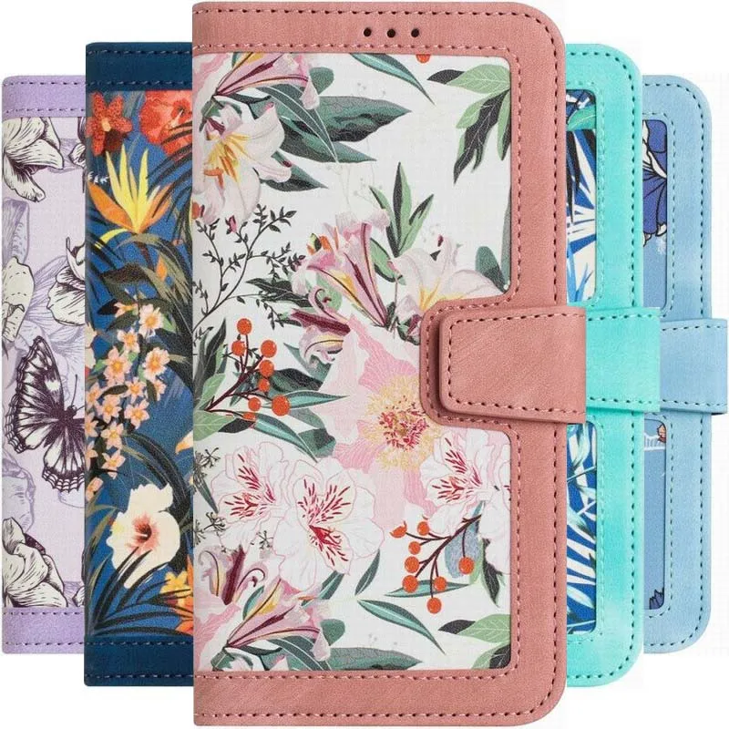Étui Portefeuille Flower Galaxy A04s / Galaxy A13 5G Bleu clair