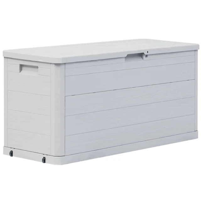 Caja de almacenamiento de jardín gris 117x45x56 cm