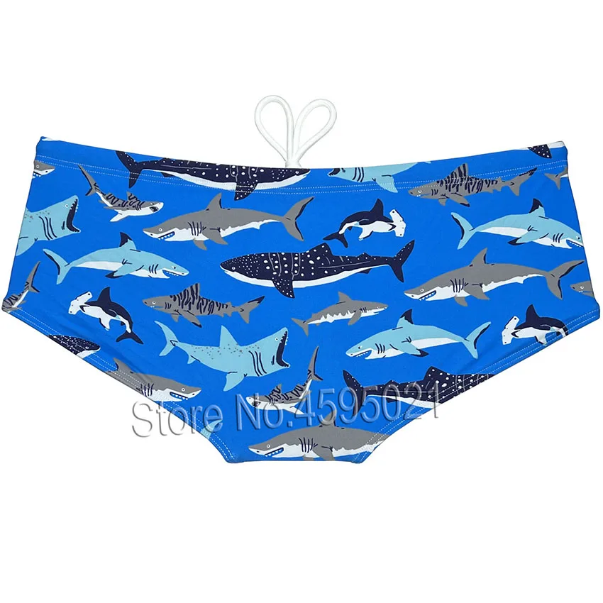 Men's Swimwear Colorful Printed Swim Briefs Board Surf Shorts Boxer Male Summer Swimsuits Drawstring