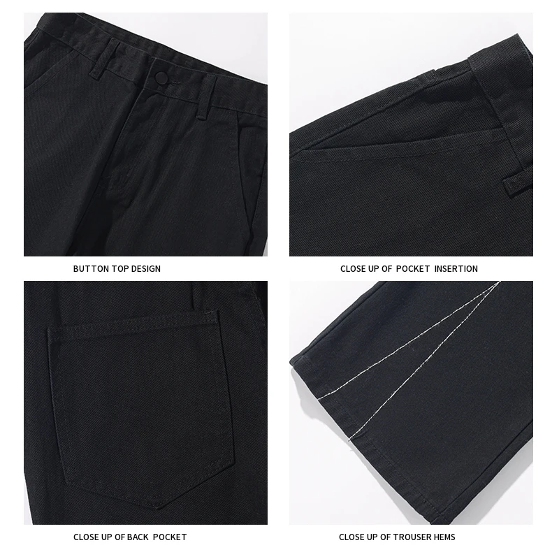 Embroidery Micro Flared Jeans Casual Loose Washed Trousers Quality Fabric Couple Neutral Fashion Hip Hop Pants Street  Apparel