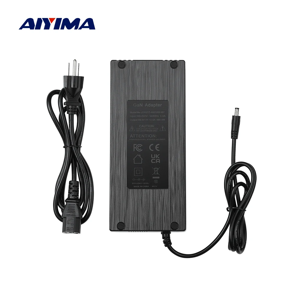 AIYIMA Audio GaN 48V 10A/5A DC Power Supply Charger Amplifier Power Adapter For  TPA3255 Amp Input 100-240V For A07 max/ A70