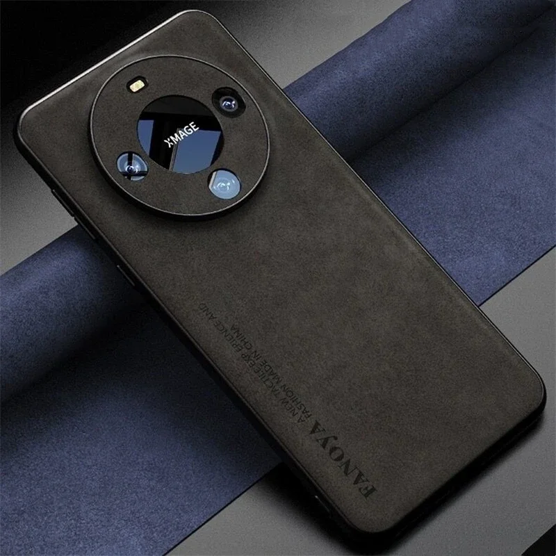 Luxury Leather Metal Magnetic Car Holder Shockproof Protective Case