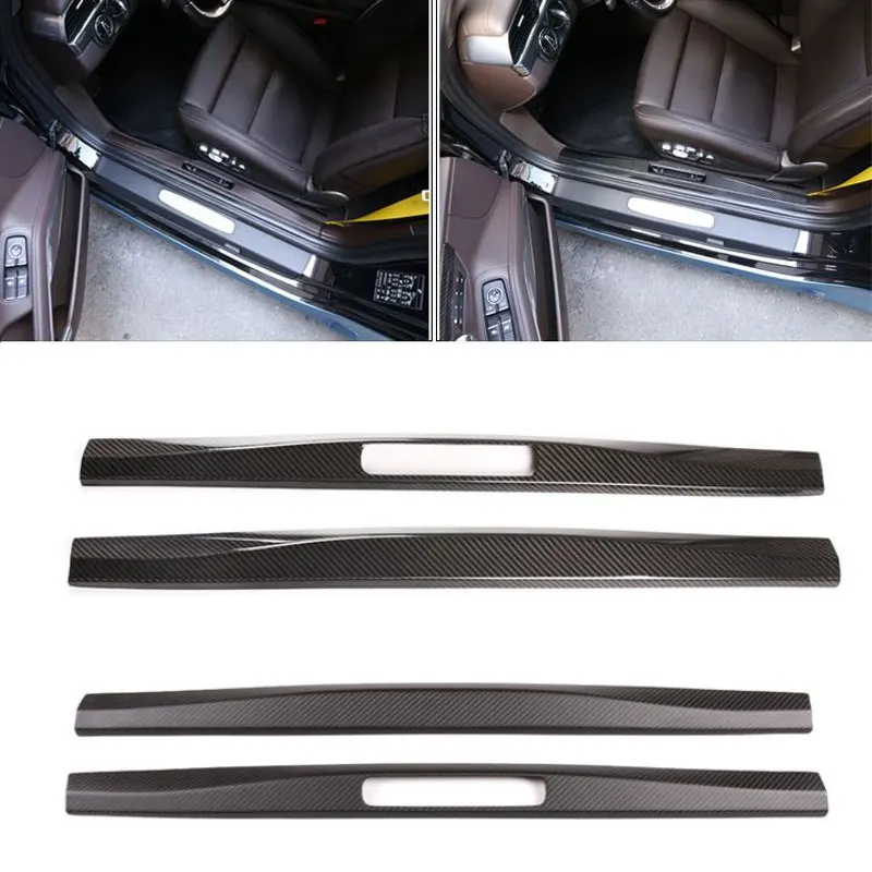 

For Porsche Boxster S/T Cayman 718 911 true carbon fiber welcome pedal with built-in threshold strip interior modification