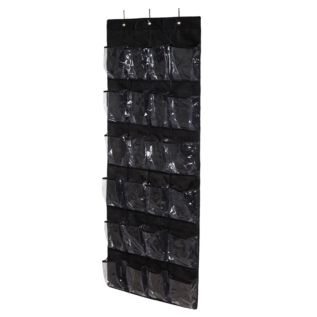 24 Grid Over Door Hanging Organizer Convenient Storage Holder Rack Closet Shoes Keeping Non-woven Door Shoe Storage Bag